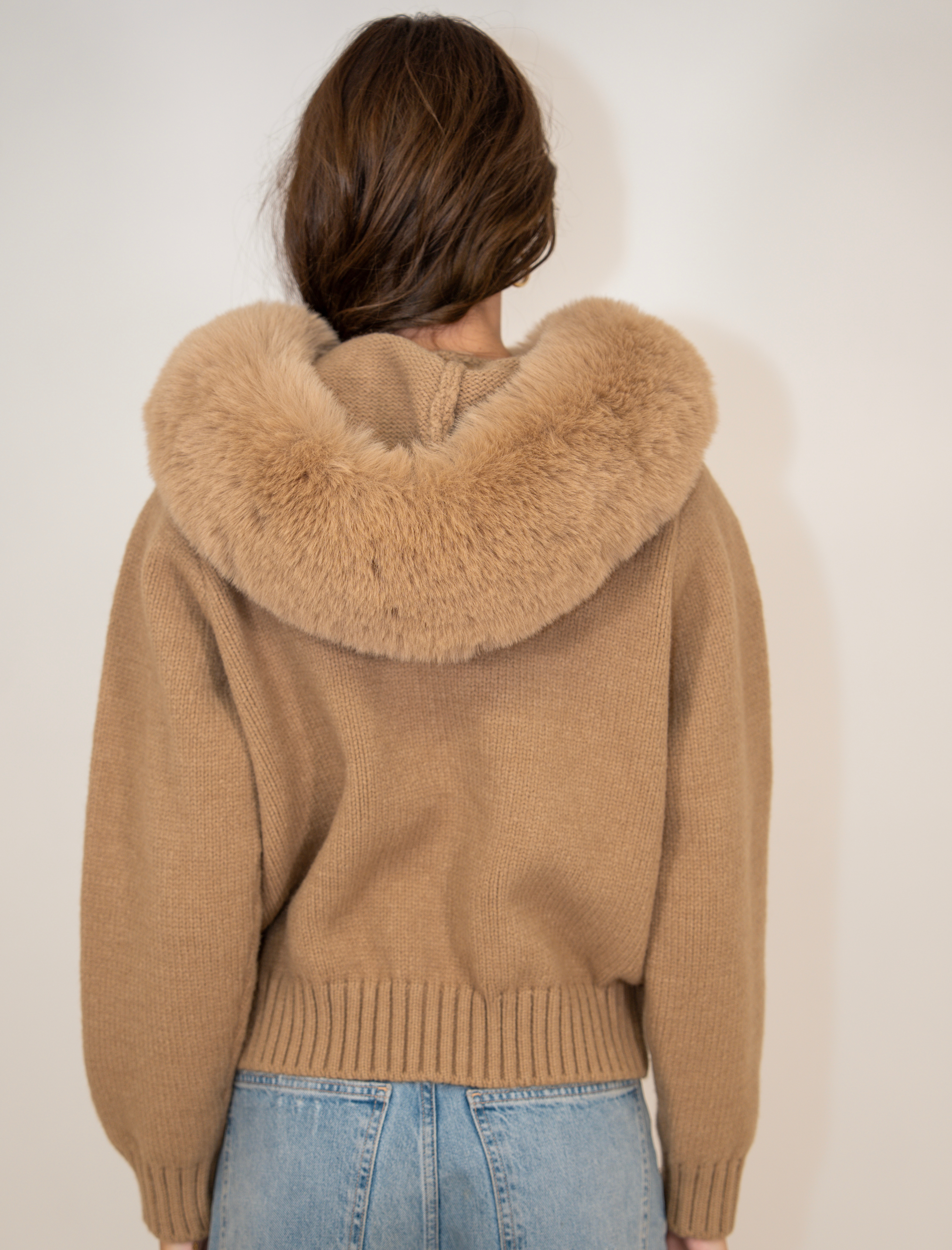 Étoile Fur-Trim Zip Cardigan