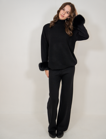 The Fur-Cuff Knit Set