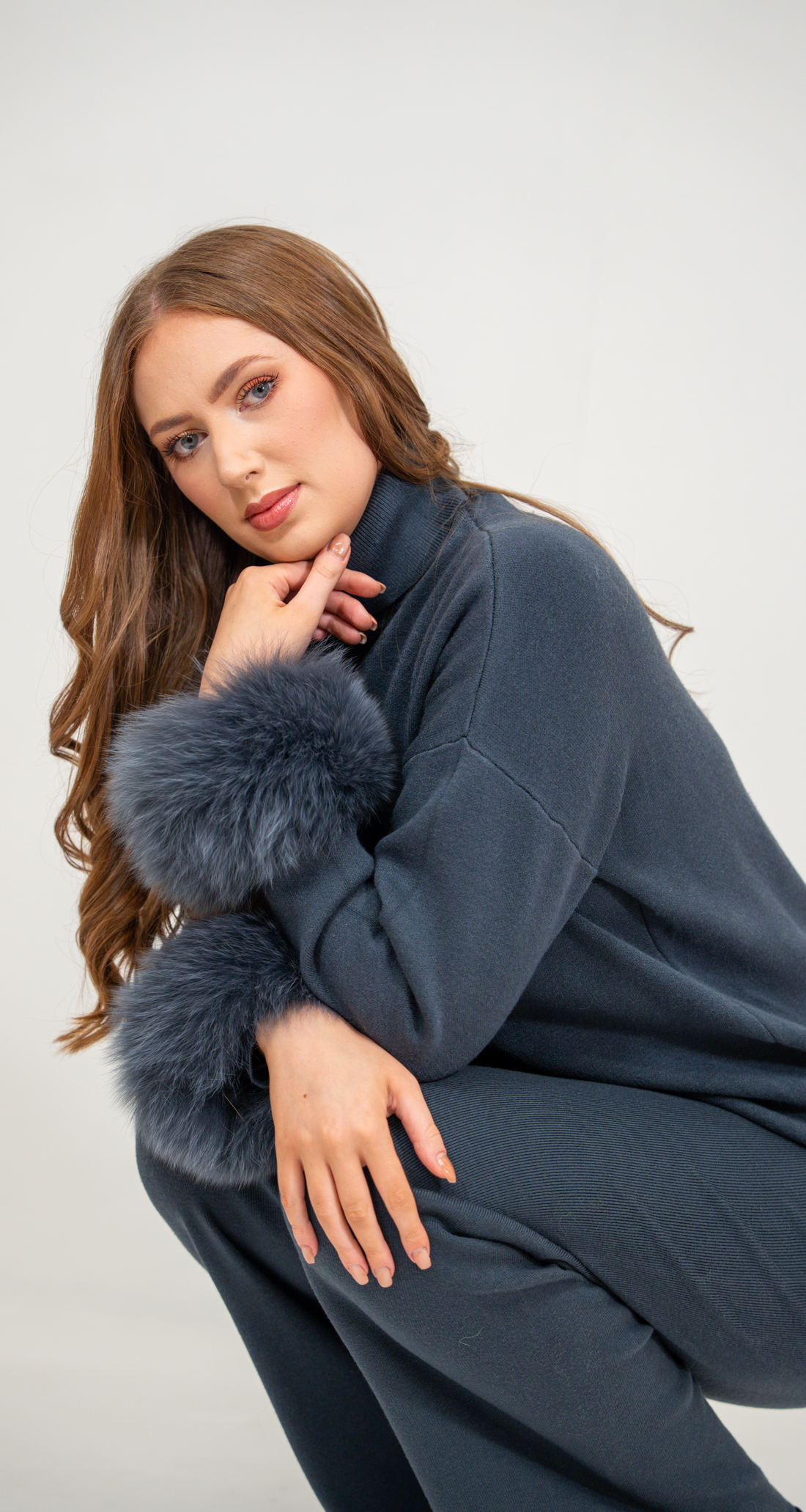 The Fur-Cuff Knit Set