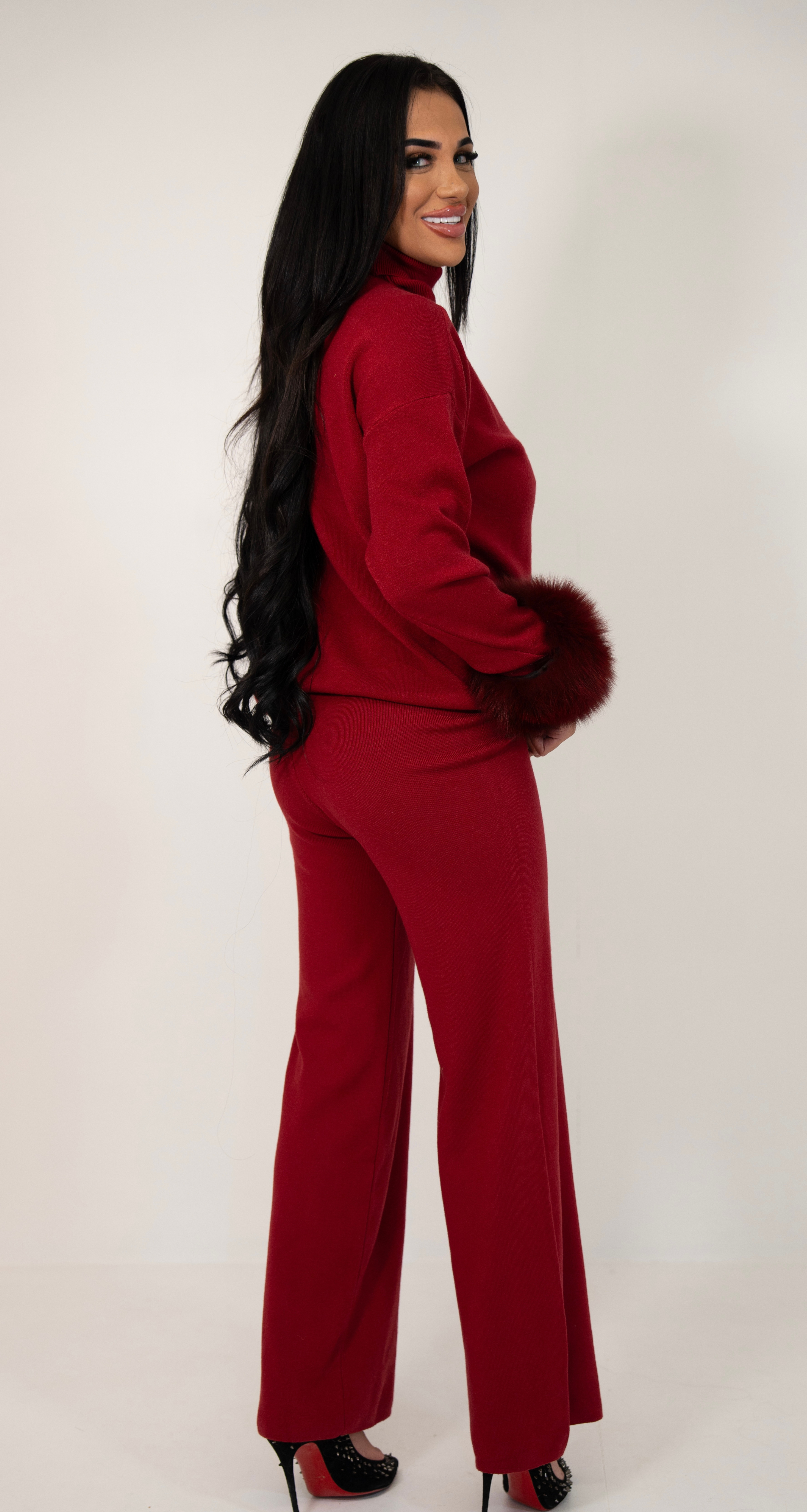 The Fur-Cuff Knit Set