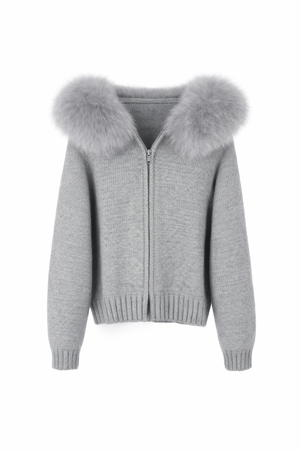 Étoile Fur-Trim Zip Cardigan