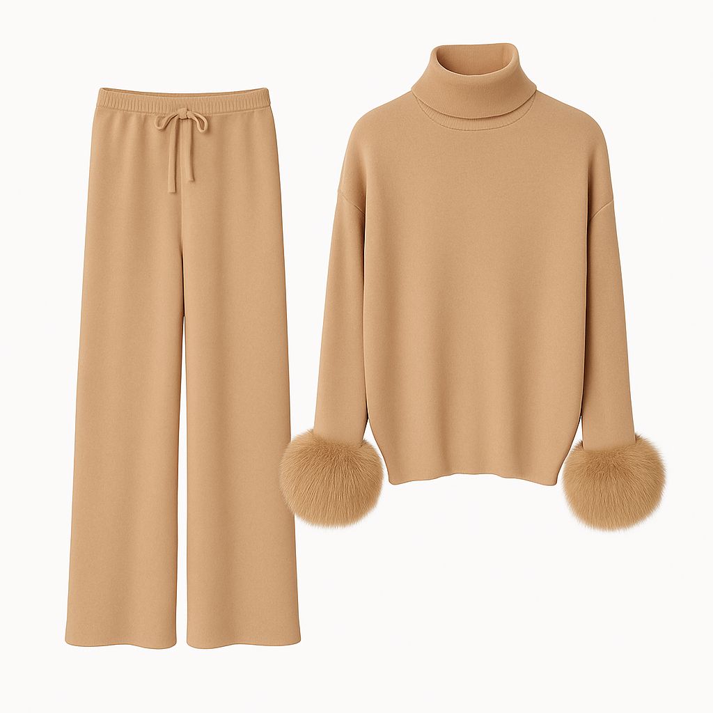 The Fur-Cuff Knit Set