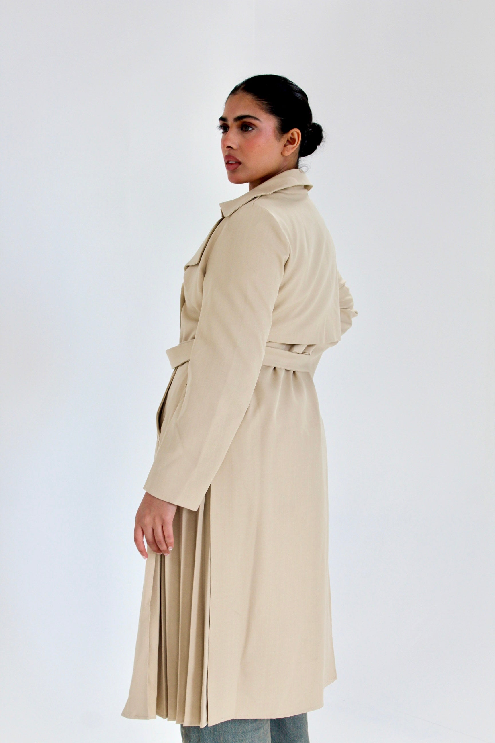 Pleated Trench Coat