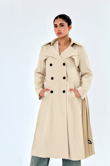 Pleated Trench Coat