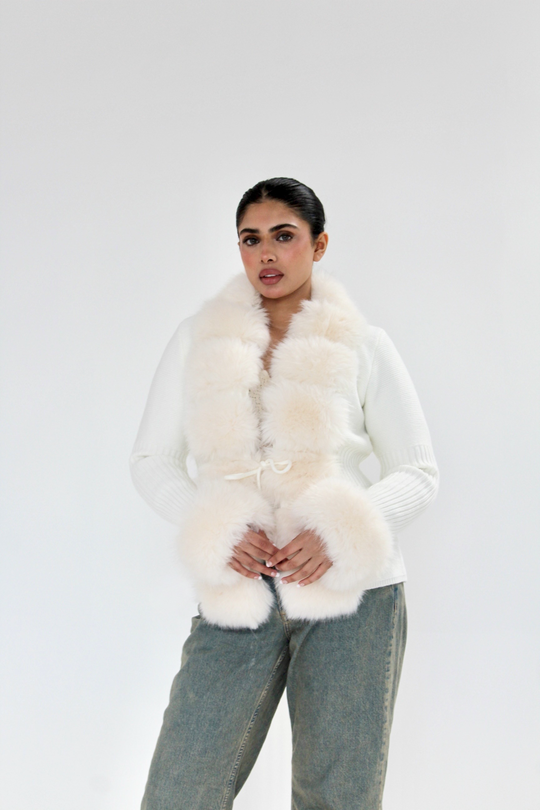 The Signature Fur-Trim Cardigan