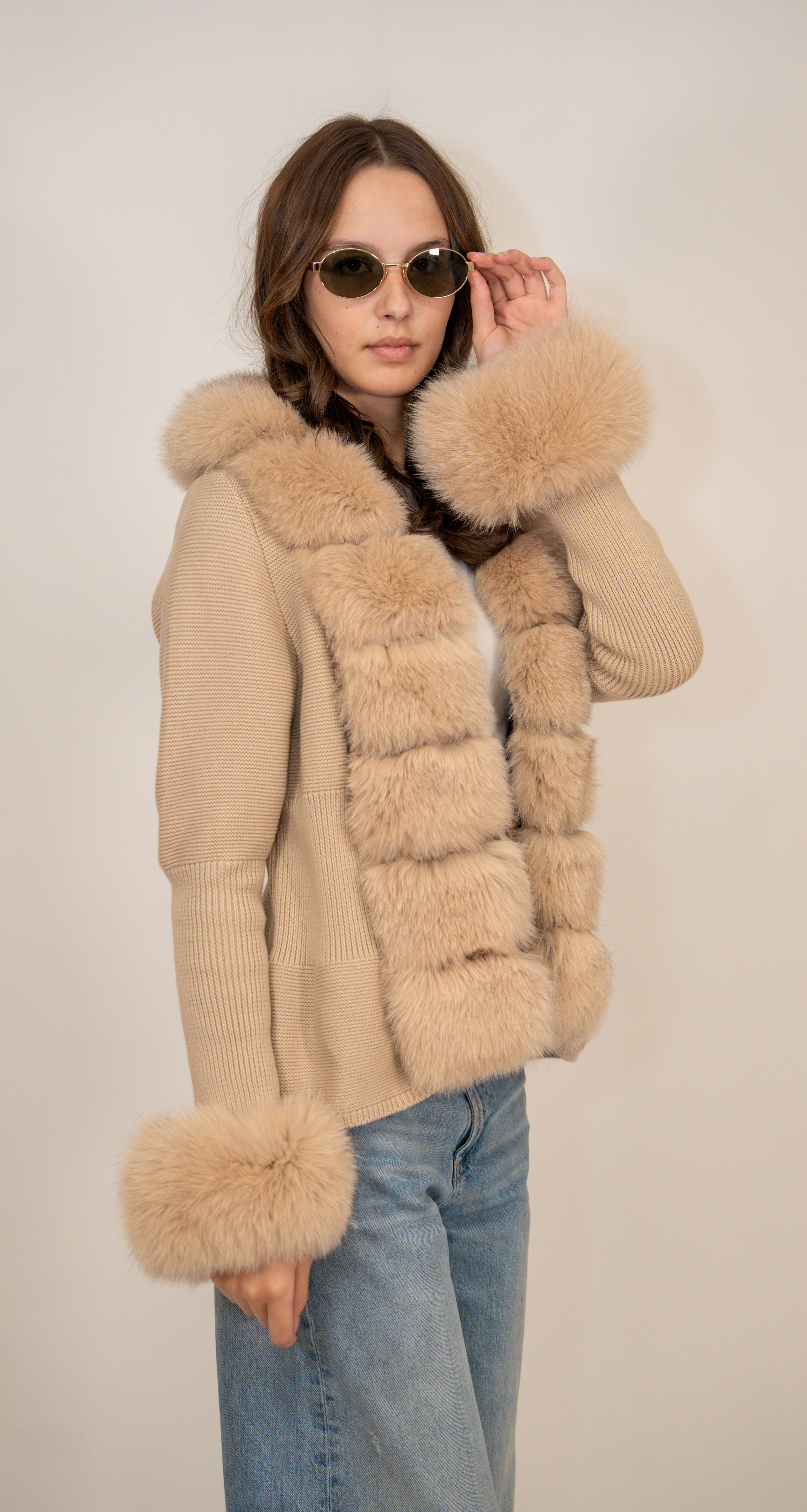 The Signature Fur-Trim Cardigan