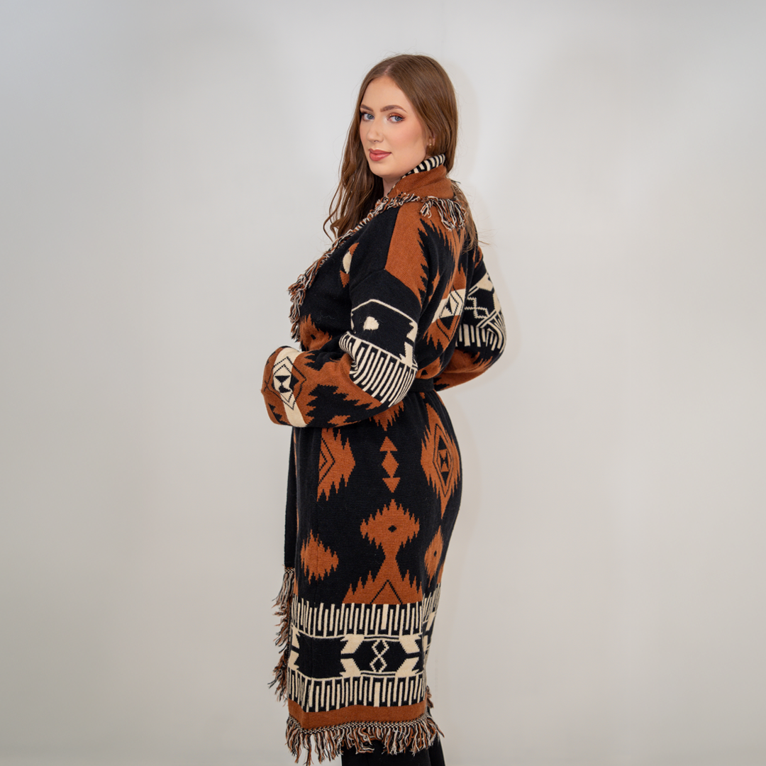 Élan Long Fringe Cardigan